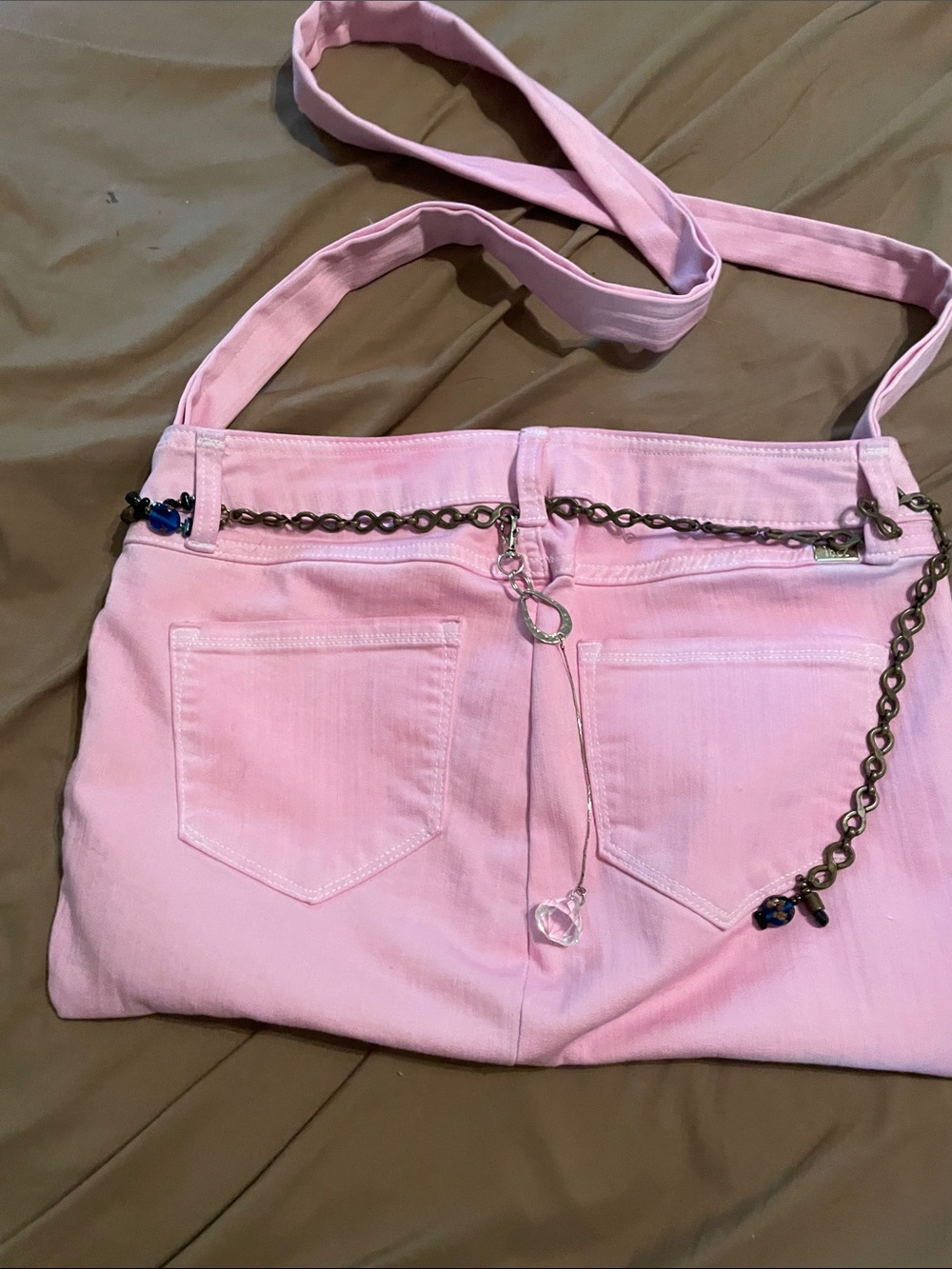 Custom order handmade hibiscus dyed denim bag @ashlees_attic - Picture 3 of 4